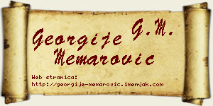 Georgije Memarović vizit kartica
